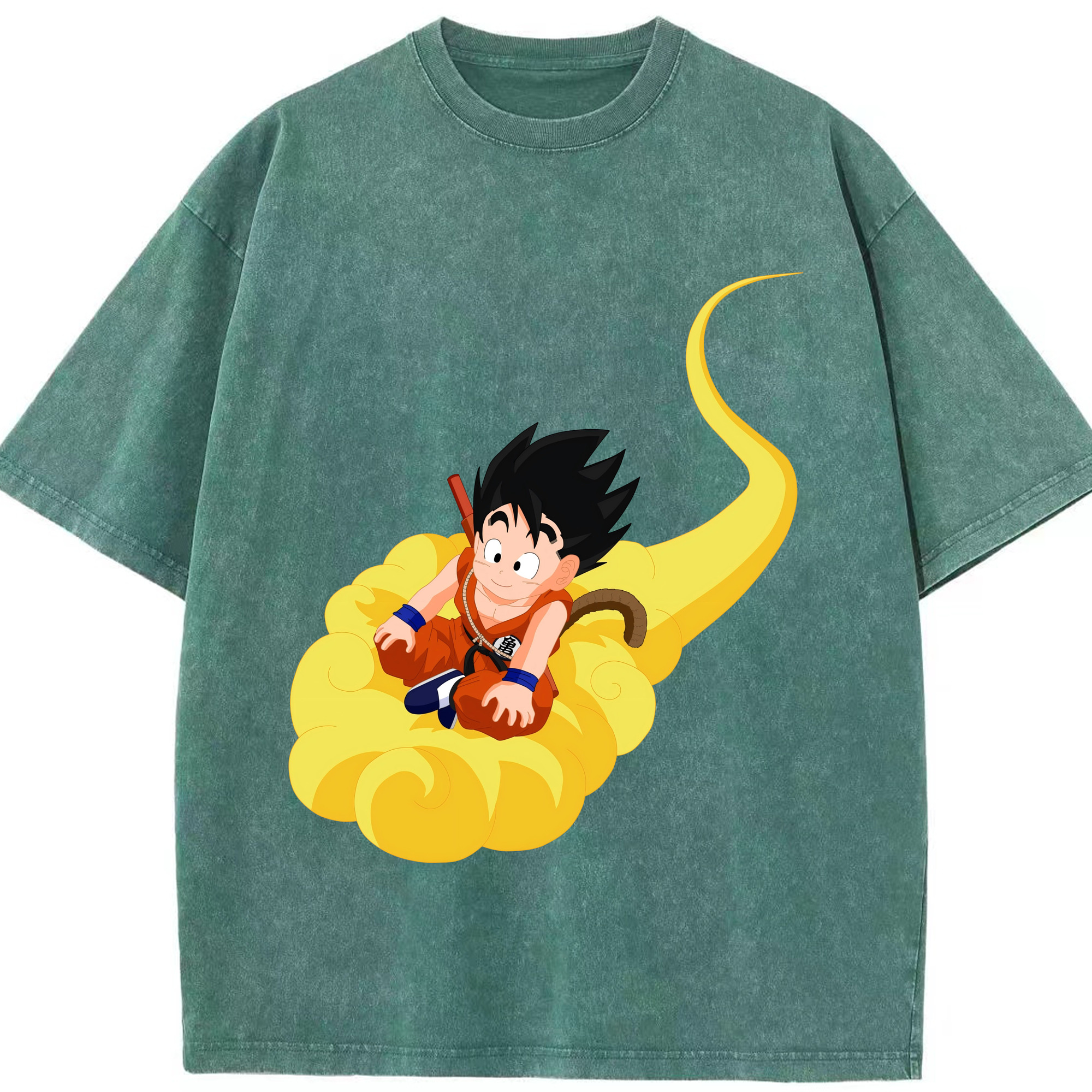 （画像用） ドラゴンボール 孫悟空（そん ごくう）Son Goku カカロット DRAGON BALL Kakarotto 綿100% ヴィンテージ風 半袖Tシャツ（フロントプリント）